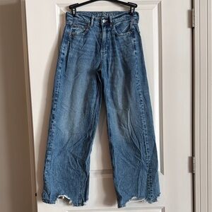 American Eagle Outfitters Blue Flare & Wide Leg Jeans
